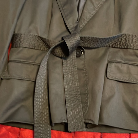 BCBGMAXAZRIA black lined blazor large two welt pockets cotton spandex - Picture 2 of 9